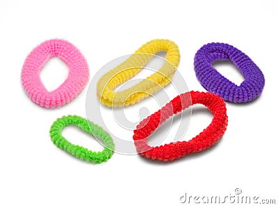 Hair elastic bands Stock Photo