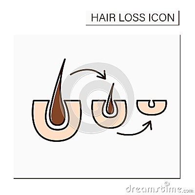 Hair follicle color icon Vector Illustration