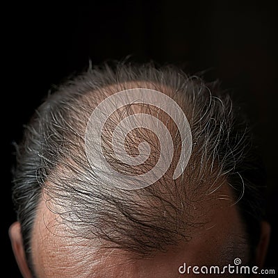 Hair health Adult male coping with baldness, alopecia, and hairline Stock Photo