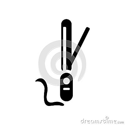 Hair iron icon vector isolated on white background, Hair iron si Vector Illustration