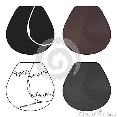 Hair lock icon in cartoon style isolated on white background. Hairdressery symbol stock vector illustration. Vector Illustration