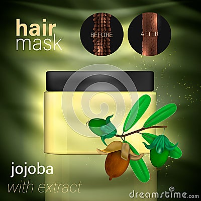Hair mask with jojoba extract Stock Photo