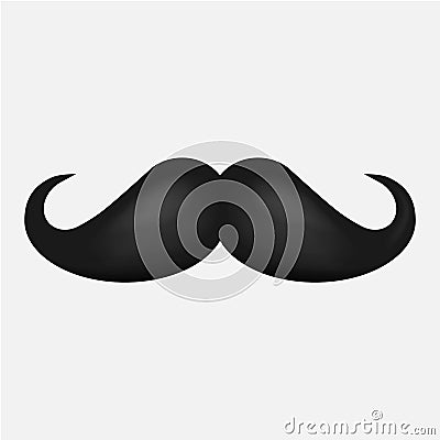 Hair mustaches icon on white background. Vector illustration. Vector Illustration