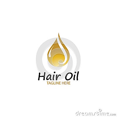 hair oil essential logo with drop oil and hair logo symbol-vector. Vector Illustration