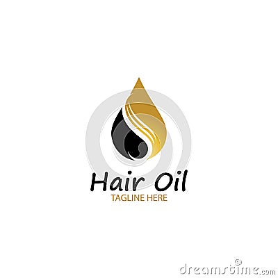 hair oil essential logo with drop oil and hair logo symbol-vector. Vector Illustration