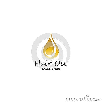 hair oil essential logo with drop oil and hair logo symbol-vector. Vector Illustration