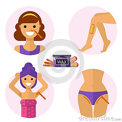 Hair removal zones for waxing Vector Illustration