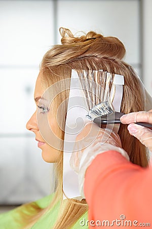 Hair salon. Coloring. Stock Photo