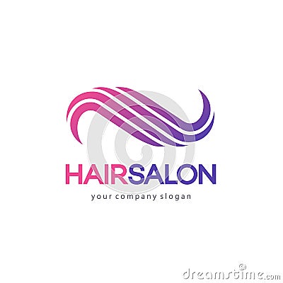 Hair salon vector logo template Vector Illustration