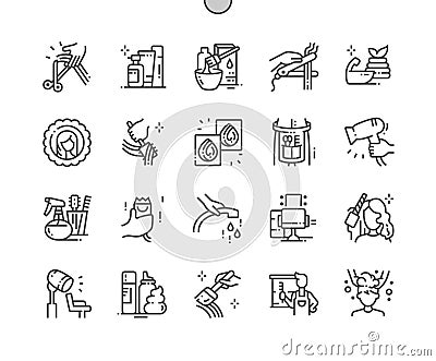 Hair salon Well-crafted Pixel Perfect Vector Thin Line Icons 30 2x Grid for Web Graphics and Apps. Vector Illustration