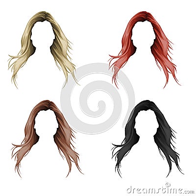 Hair silhouette - Long woman hair Stock Photo