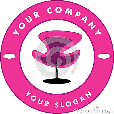 Hair Solon Logo Chair Vector Illustration