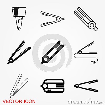 Hair straighten icon. Female accessories icons for mobile concept and logo Stock Photo