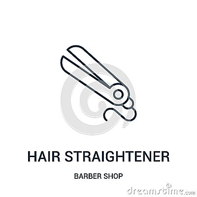hair straightener icon vector from barber shop collection. Thin line hair straightener outline icon vector illustration Vector Illustration