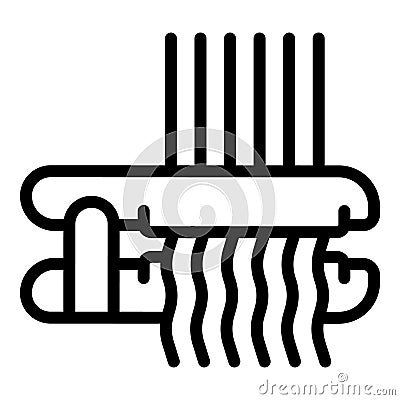 Hair straightening device icon outline vector. Salon iron tool Vector Illustration