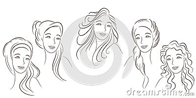 Hair styles Vector Illustration