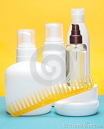 Hair styling products Stock Photo