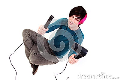 Hair styling trouble Stock Photo