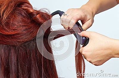 Hair styling Stock Photo
