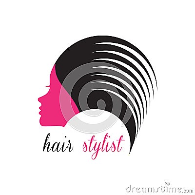 Hair stylist logo. Beauty salon logo Vector Illustration