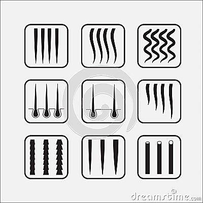 Hair texture chart. Vector Illustration