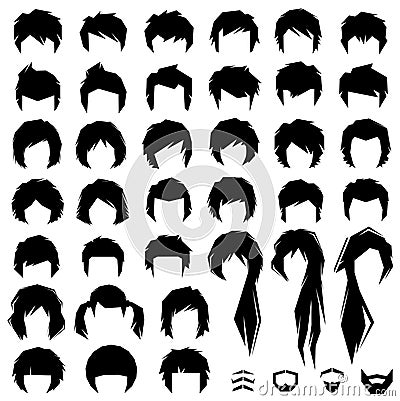 Hair, vector hairstyle Vector Illustration