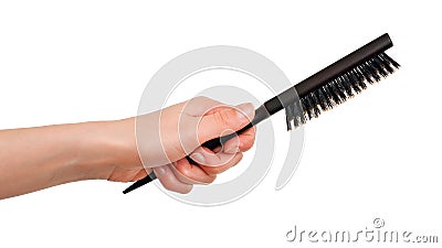 Hairbrush with bristle Stock Photo