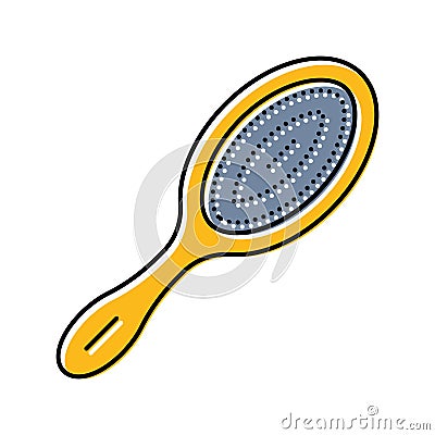 hairbrush hygiene color icon vector illustration Cartoon Illustration