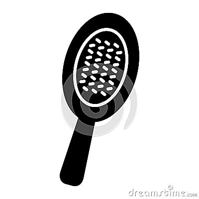 Hairbrush vector icon. Black comb illustration on white background. Solid linear beauty icon. Vector Illustration