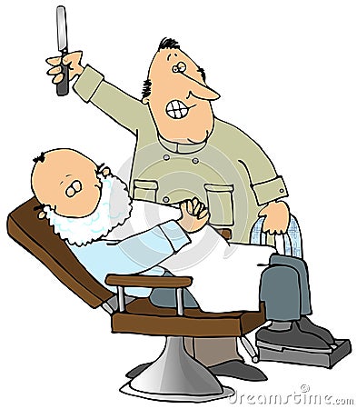 Haircut And A Shave Cartoon Illustration