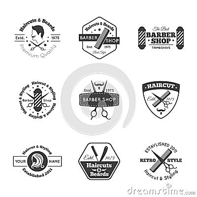 Hairdress Logo Set Vector Illustration