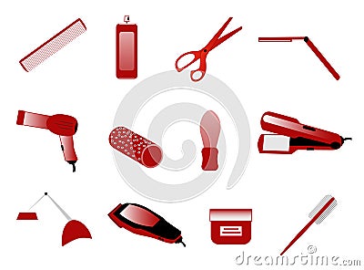 Hairdresser accessories Vector Illustration