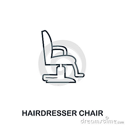 Hairdresser Chair icon. Flat style icon design. UI. Illustration of hairdresser chair icon. Pictogram isolated on white Vector Illustration