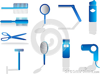 Hairdresser icons Vector Illustration