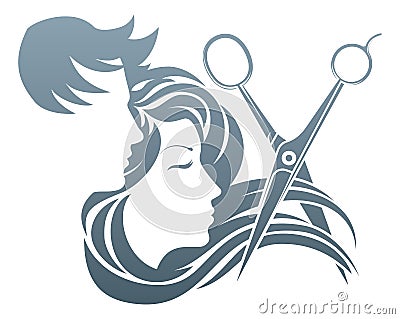 Hairdresser Man and Woman Scissors Concept Vector Illustration