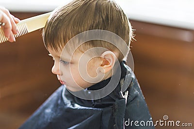 Hairdresser shears boy scissors Stock Photo