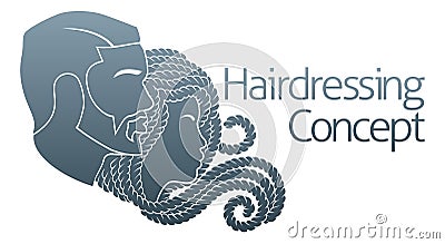 Hairdresser Silhouette Hair Salon Black Man Woman Vector Illustration