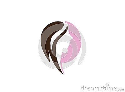Hairdresser woman beauy and makeup for logo design Cartoon Illustration