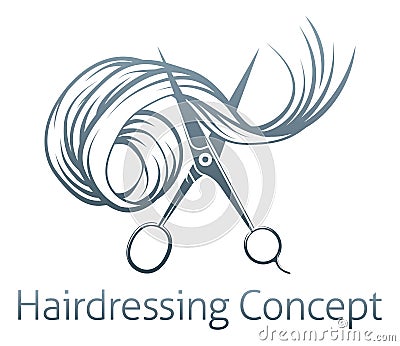 Hairdressers Scissors Concept Vector Illustration