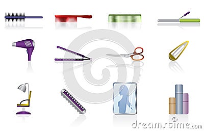 Hairdressing, coiffure and make-up vector icon Vector Illustration