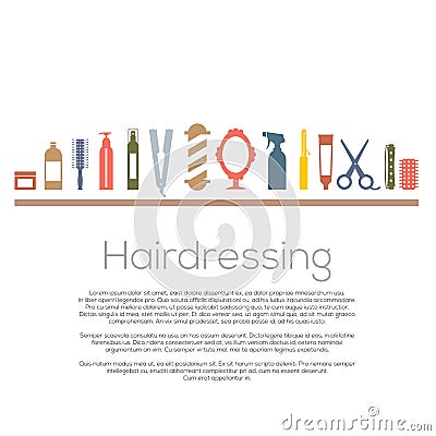 Hairdressing Icons Set Vector Illustration