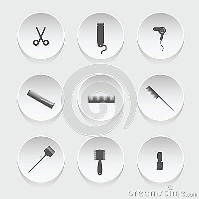 Hairdressing icons vector Vector Illustration