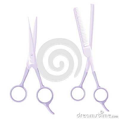 Hairdressing scissors. hairdresser tools. icons. Stock Photo