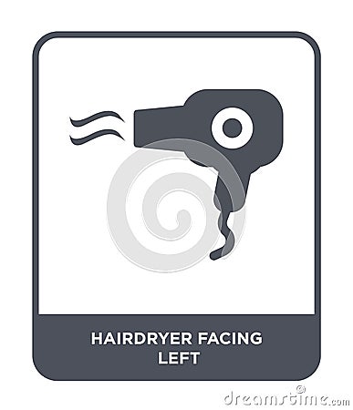 hairdryer facing left icon in trendy design style. hairdryer facing left icon isolated on white background. hairdryer facing left Vector Illustration