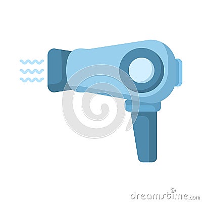 Hairdryer flat icon. Vector colorful isolated illlustration Vector Illustration