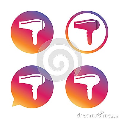 Hairdryer sign icon. Hair drying symbol. Stock Photo