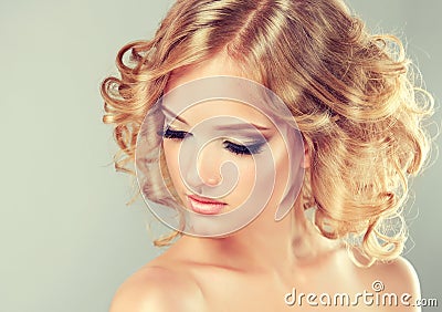 Hairstyle medium length. Stock Photo