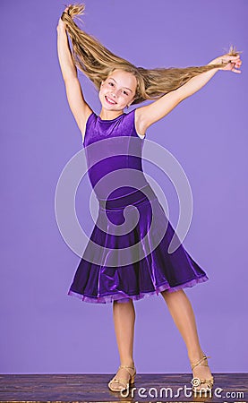 Hairstyle for dancer. How to make tidy hairstyle for kid. Things you need know about ballroom dance hairstyle. Ballroom Stock Photo