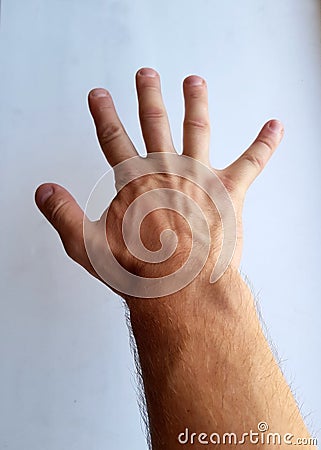 The hand of man on white background Stock Photo