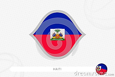 Haiti flag for basketball competition on gray basketball background Vector Illustration